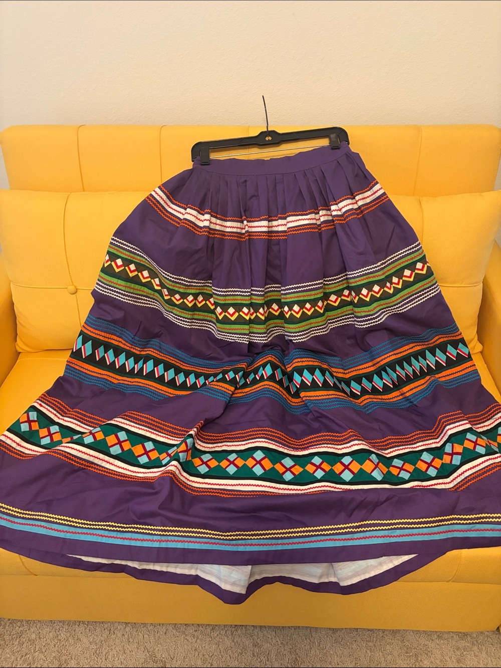 Vintage Native American Seminole Patchwork Skirt Handmade - Picture 6 of 15